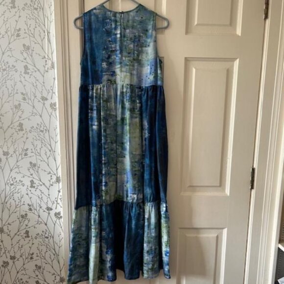JOHNNY WAS Gimova Shirred Silk Maxi Dress Pete & Greta Collection sz small - Picture 3 of 5